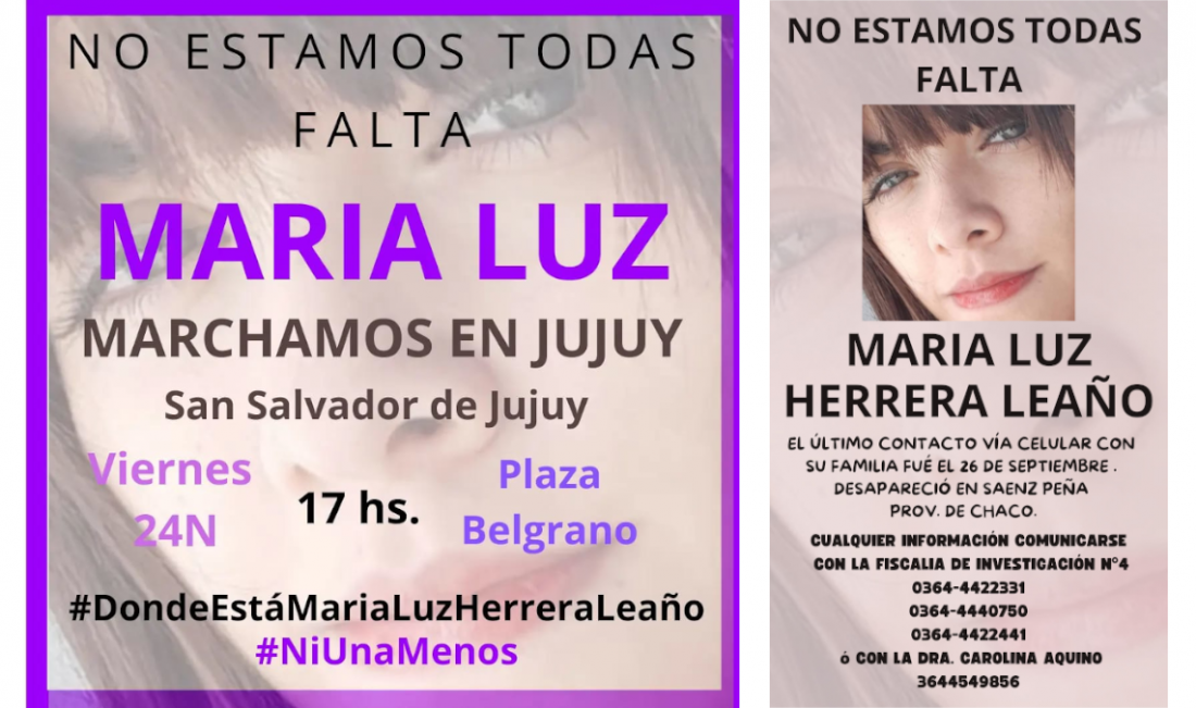“No estamos todas”, movilización por la aparición de María Luz Herrera Leaño