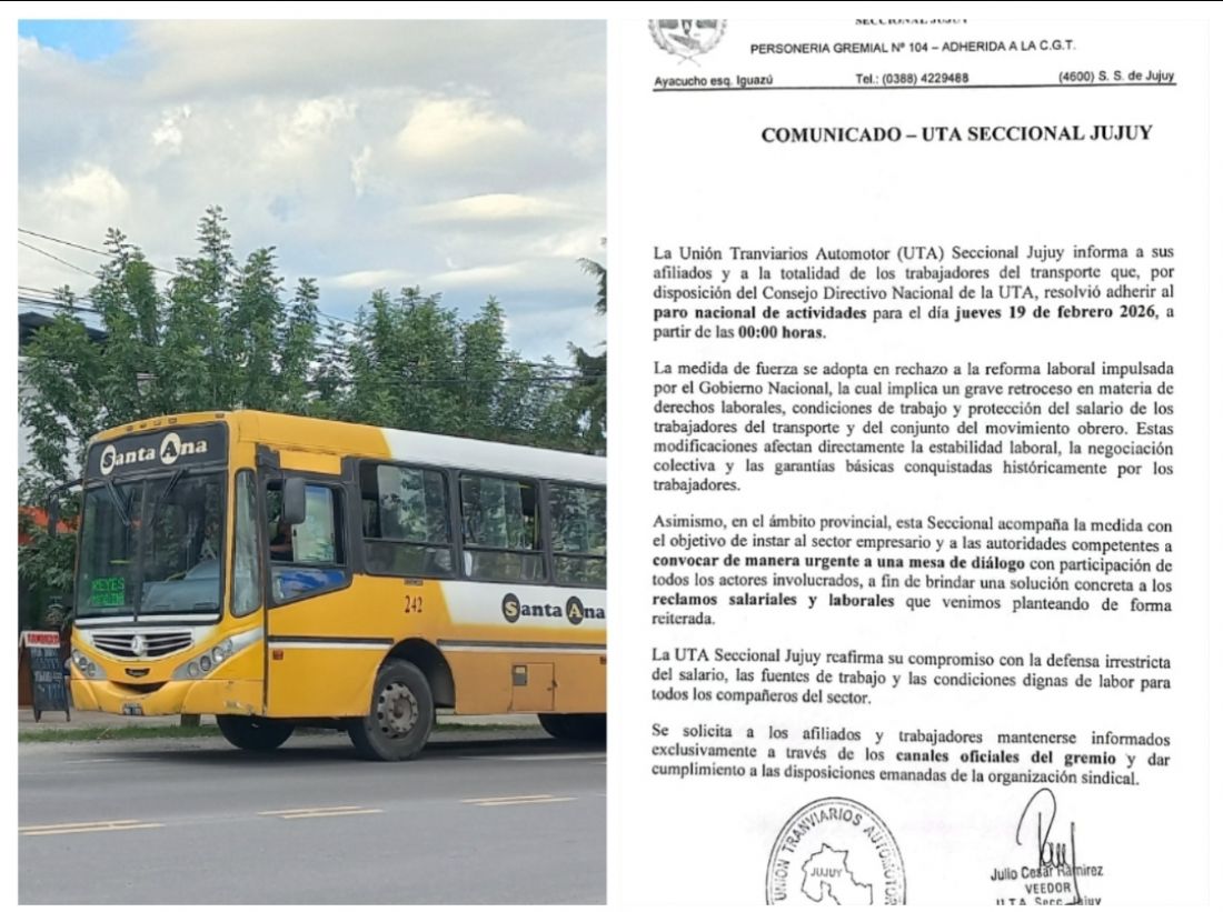 Paro de la UTA mañana, aunque Santa Ana no adhiere a la medida