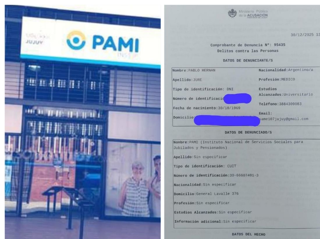 PAMI Jujuy denunciado por “Lesiones contra la persona” y “Homicidio”