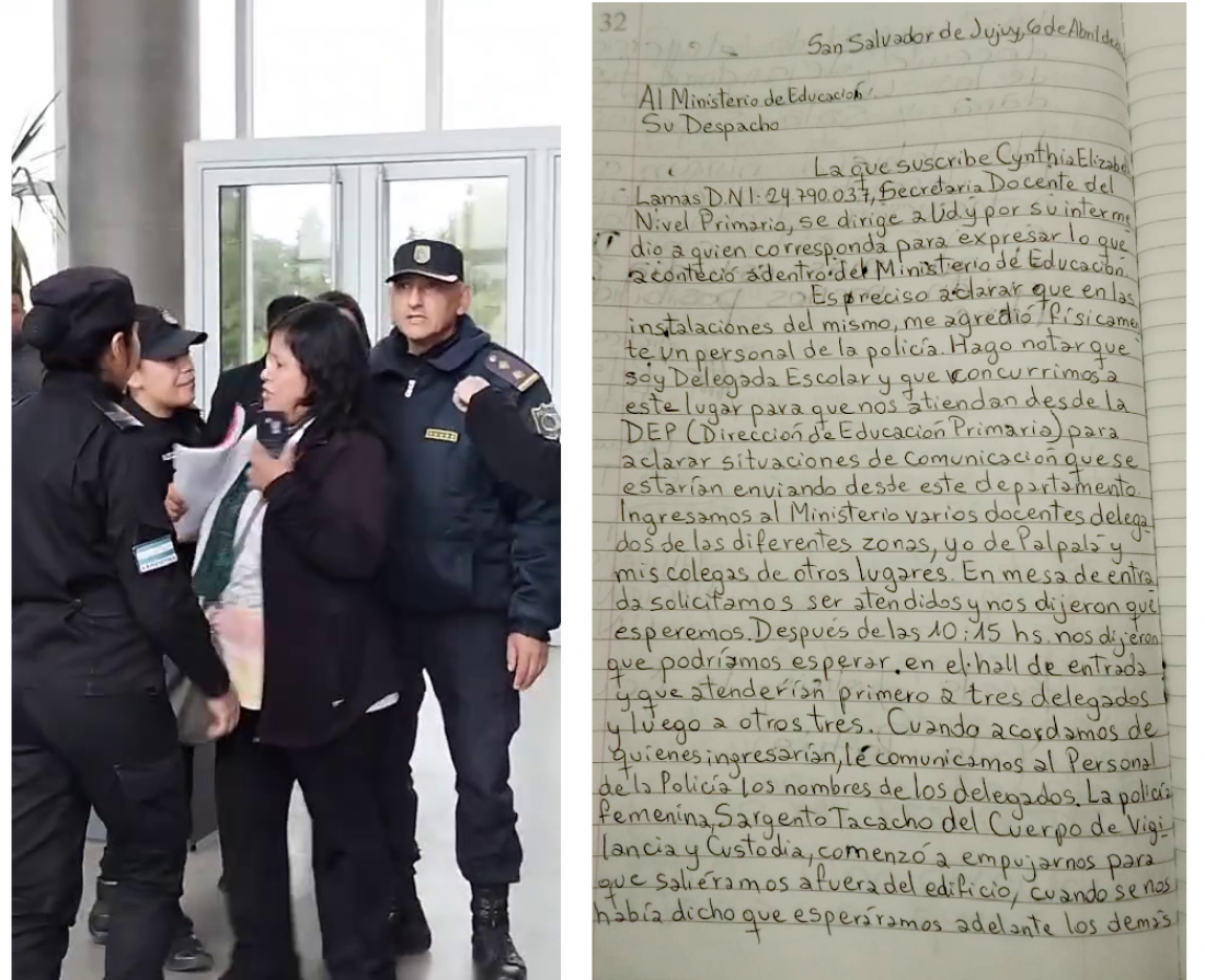 Docentes agredidos por policías, esperaban ser atendidos en el Ministerio de Educación