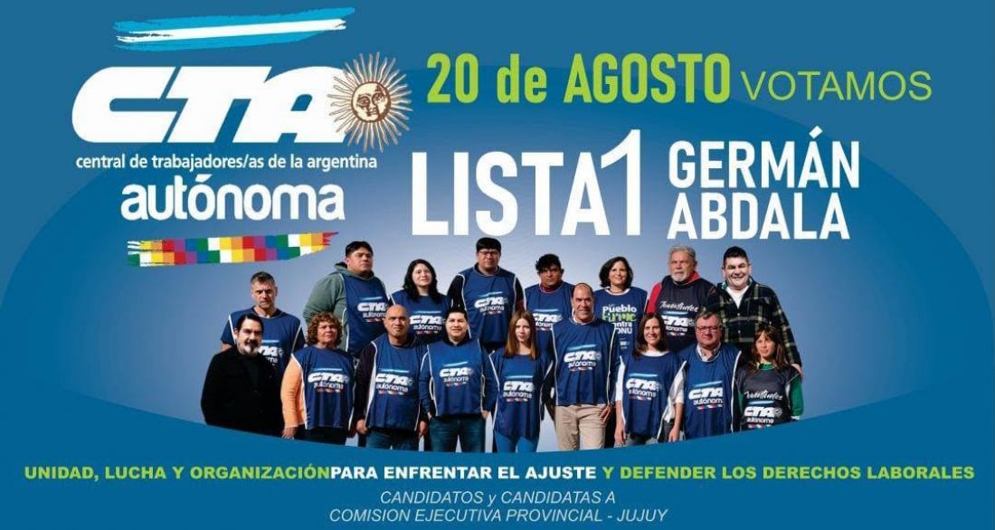Se impuso la lista “Germán Abdala” en las elecciones de la CTA Autónoma de Jujuy